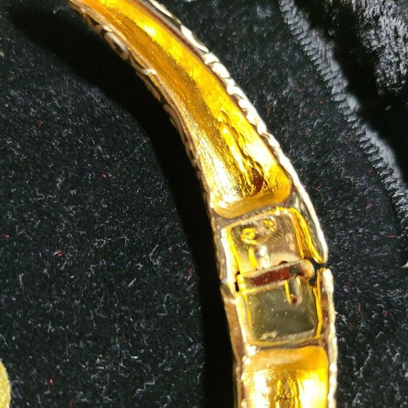 Ciro Gold Tone and Bone Enamel Scroll Collar Choker Necklace NEW - Picture 5 of 7